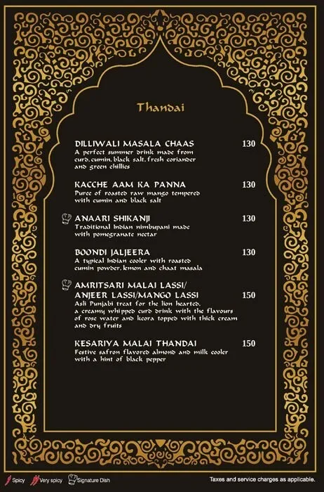 Sultans of Spice -  BluPetal Hotel menu 