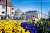 art hotel fuchspalast, front view with flowers in spring