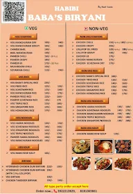 Habibi Baba's Biryani menu 1