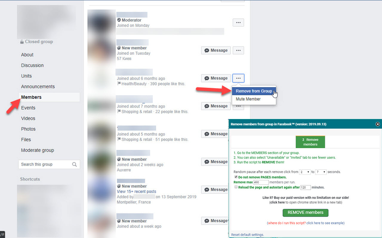 Remove members from group for Facebook™ Preview image 2