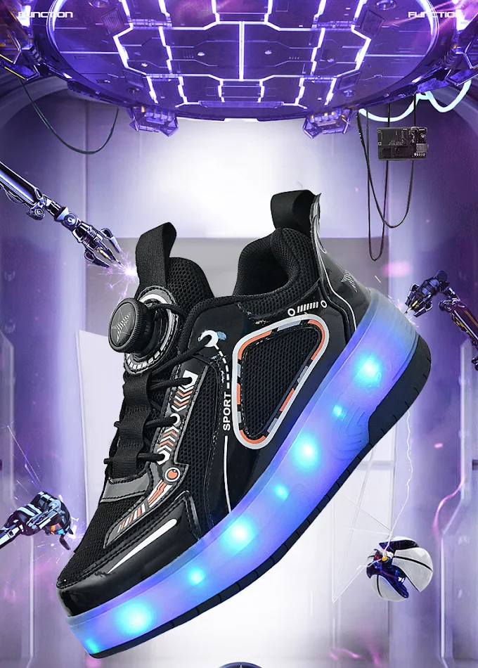 Mesh Dubbele Wielen Heelys voor Kinderen met LED-verlichting Oplaadbaar, Skate Schoenen voor kinderen, voor fun en beweging.
