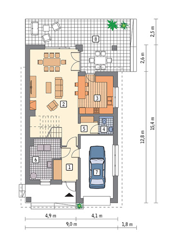 Doborowy - wariant II - M239b - Rzut parteru