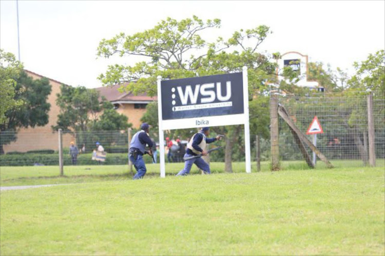 Armed police clash with students at WSU during student protests at various campuses that rocked the university.