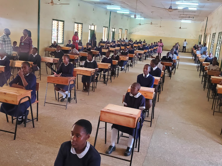 Xaverian primary and junior secondary school candidates during rehearsals for KCPE and KPSEA examinations schedule on Monday.