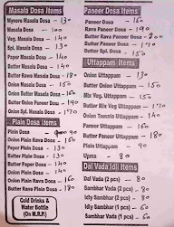 South Indian Hot Chips menu 1