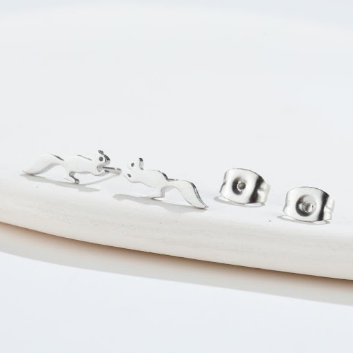 Title 4, Big Tail Fox Running Animal Stud Earrings. Cute...