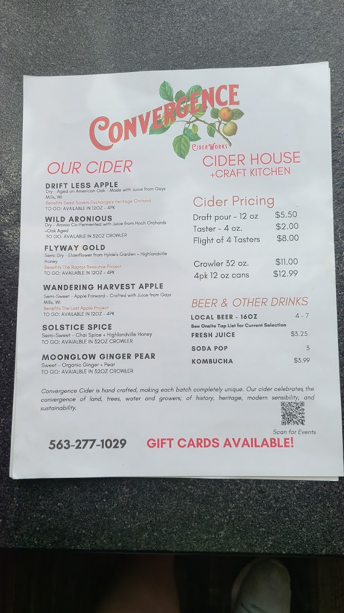 Cider Menu