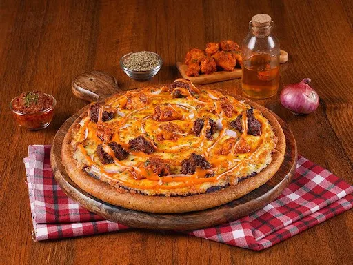 Chicken Kheema, Tikka & Tandoori Cheese Pizza (Medium Pizza)