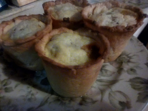 Scotch pies using hot water pastry.