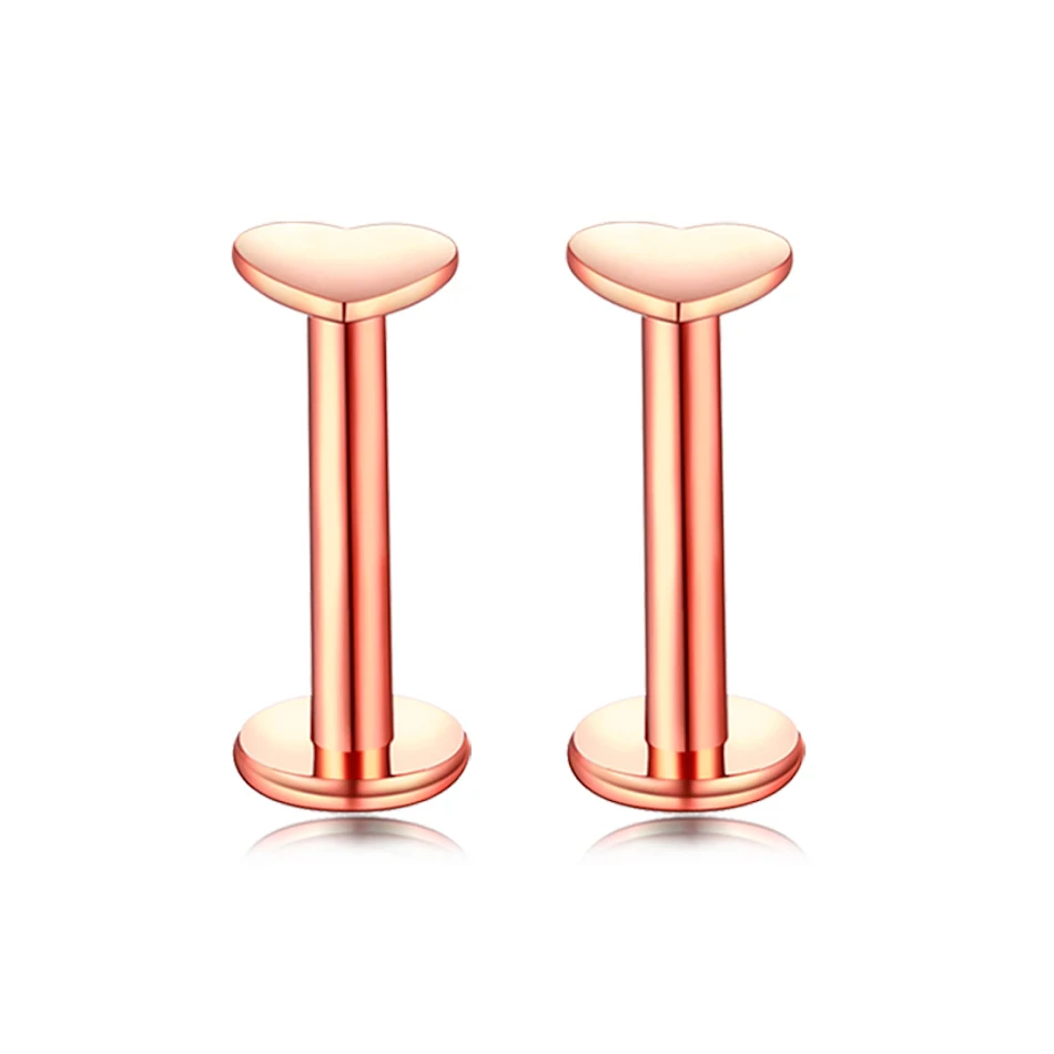 Bijou de Piercing en Acier Inoxydable Forme Spéciale Lèvre Ongle Zirconium Coeur, Élégant et Résistant pour un Style Unique.