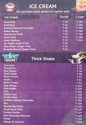 Dairy Don menu 