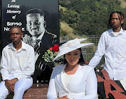 Ayanda Ncwane with her sons Umawenzokuhle and Ngcweti.