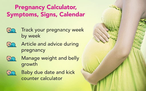 Screenshot Pregnancy calculator, symptoms