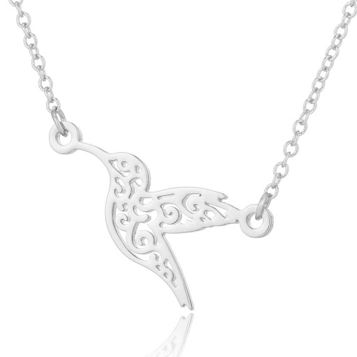 Title 4, Bird necklace stainless steel animal hummingbir...