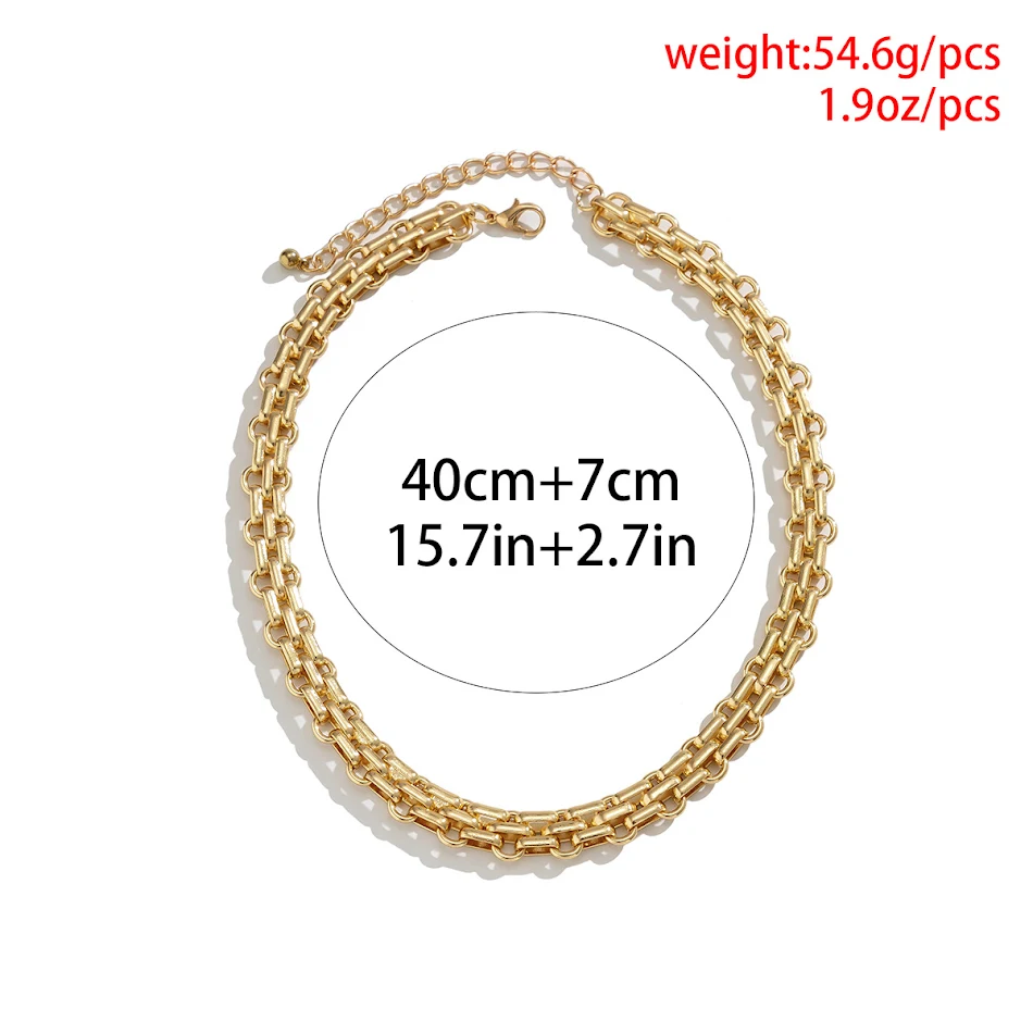 Cadena de Metal Hip Hop para Clavícula Simple, Estilo Urbano y Moderno, Joyería Versátil para un Look Audaz y Elegante.