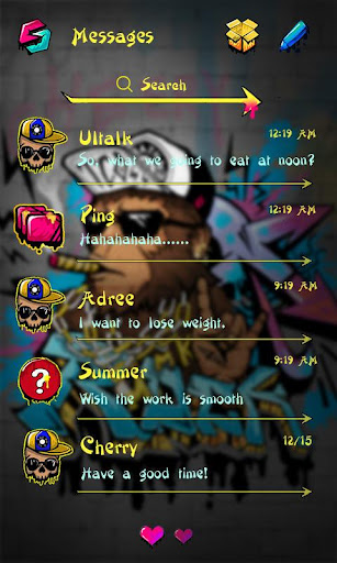 GO SMS PRO ROCK GRAFFITI THEME