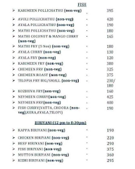 Ponnamma's Kalavara menu 8