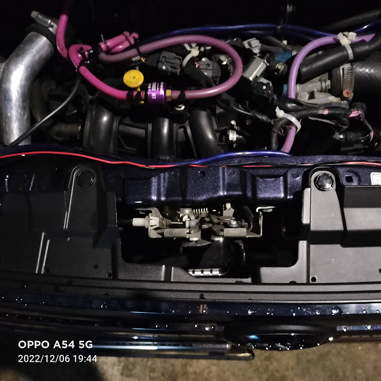デイズルークスのフューエルリッド アルミパネル シルバーカーボン・宙を浮くダンプ・仕事車タイヤ交換・ボンネット裏側、コアサポートボディー同色化に関するカスタム事例の投稿画像4枚目
