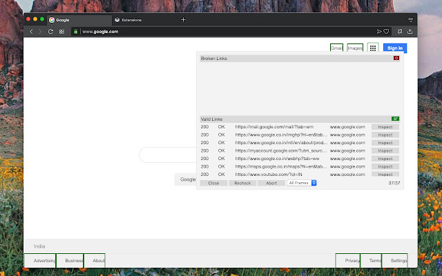 Broken Link Checker chrome extension