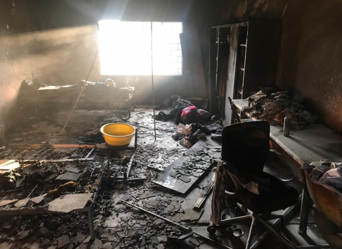 One of the rooms at the Ethembeni Children's Haven that was ravaged by a fire on Christmas Eve.