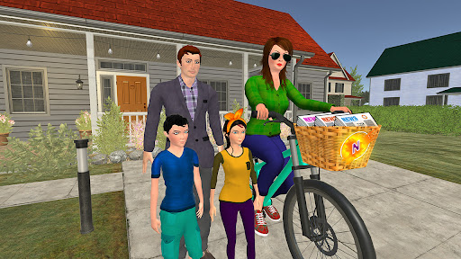 Working Mom Paper Girl: Virtual Mother Family Game