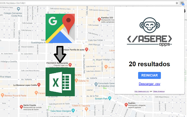 Directorio Google Maps chrome extension