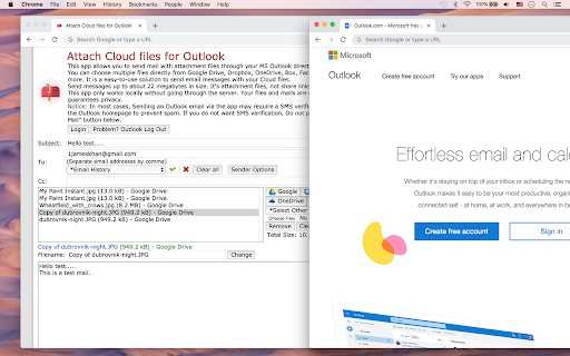 Attach Cloud files for Outlook