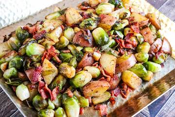 Rosemary Bacon Brussels Sprouts & New Potatoes