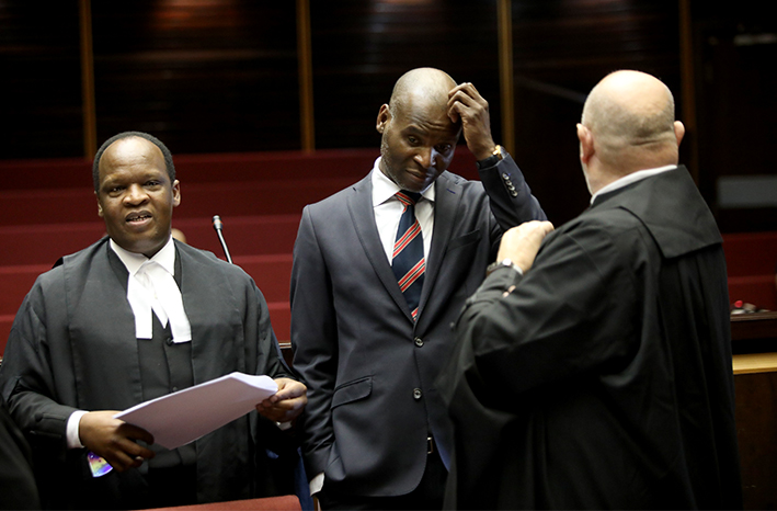 Lawyers for Jacob Zuma and Thales, advocates Muzi Sikhakhane, Daniel Mantsha and Anton Katz.