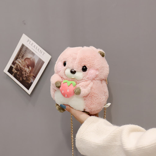 Title 8, Plush Cute Bag For Women Cartoon Hamster Doll O...