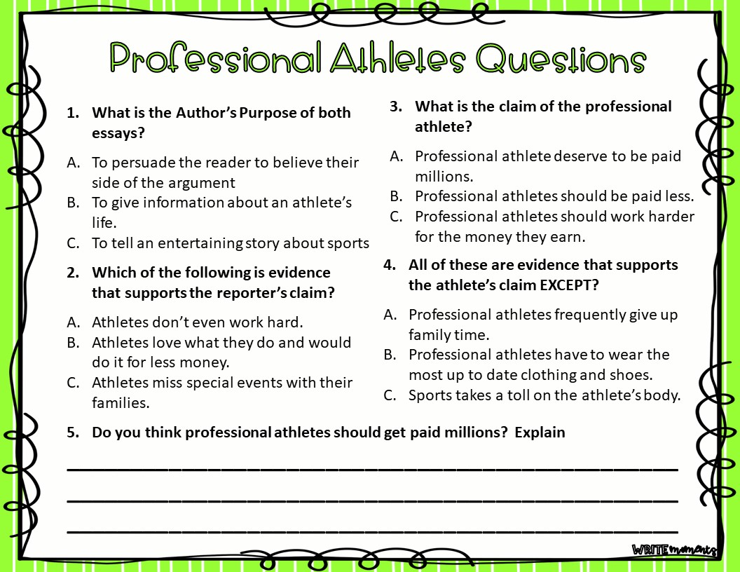 argumentative text task card