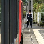 the train conductor in Hakone, Japan 