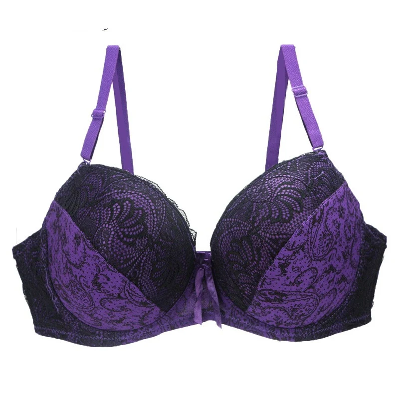 Soutien-gorge femme en dentelle imprimé multicolore grande taille, sous-vêtement confortable et élégant pour toutes les femmes.