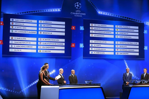 View of the screen displaying the UEFA Champions League groups during the UEFA Champions League 2016/17 draw, at Grimaldi Forum, in Monte Carlo, in Monaco, 25 August 2016. Picture credits: EPA