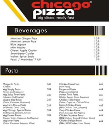 Chicago Pizza menu 