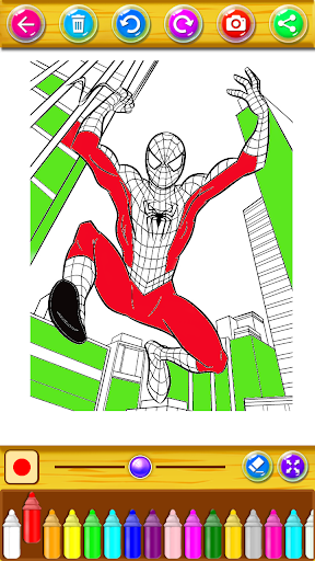 Hero spider coloring book