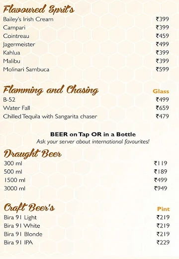 B-Hive menu 