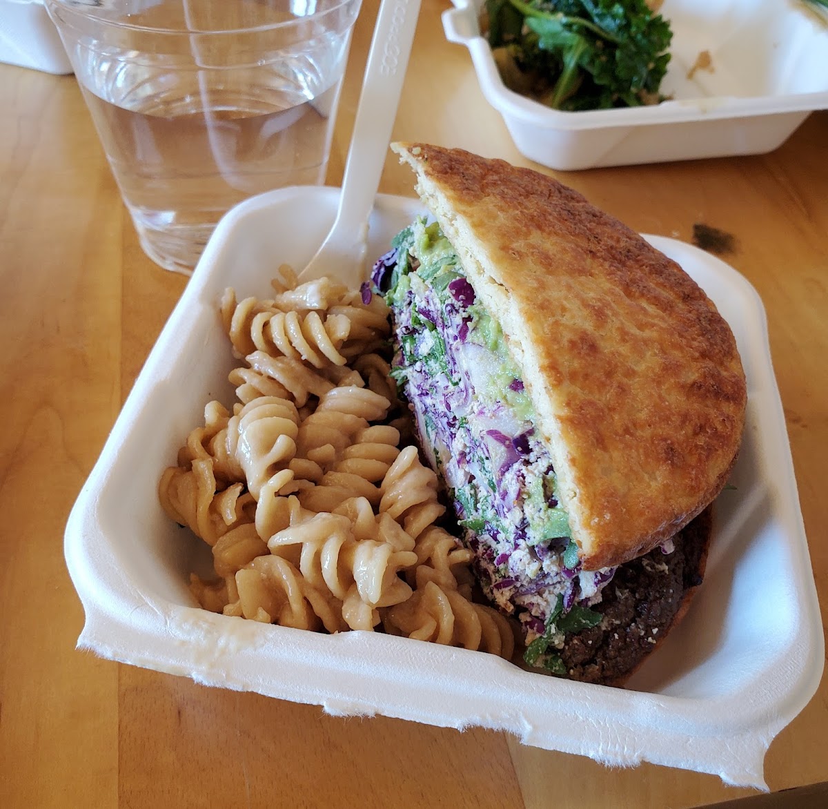 Green Table Burger and Mac n Cheese