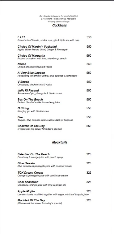 The Great Kabab Factory - Park Plaza menu 