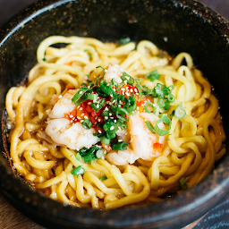 Garlic Noodles with Crunchy Garlic Shrimp