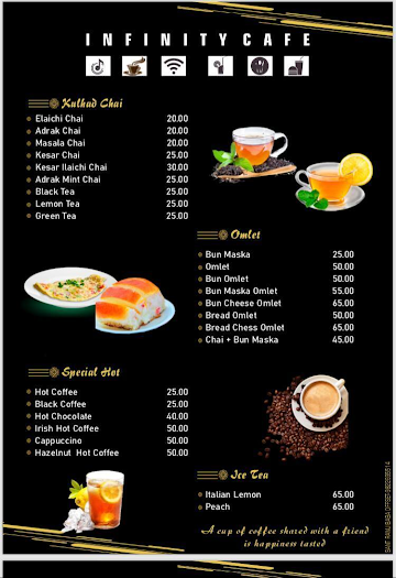 Infinity Cafe menu 