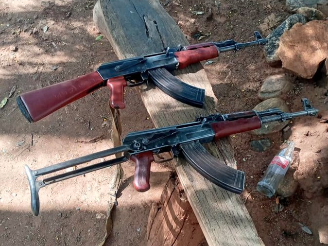 Two AK 47 rifles surrendered on Thursday morning in Elgeyo Marakwet county, June 15, 2022.