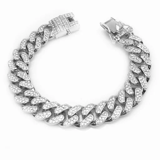 Personalized Dog Collars for Small Medium Large Dogs Cat Gold Chain Diamond Cuban Collar with Design Secure Buckle Pet N