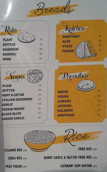 Indus Flavour menu 