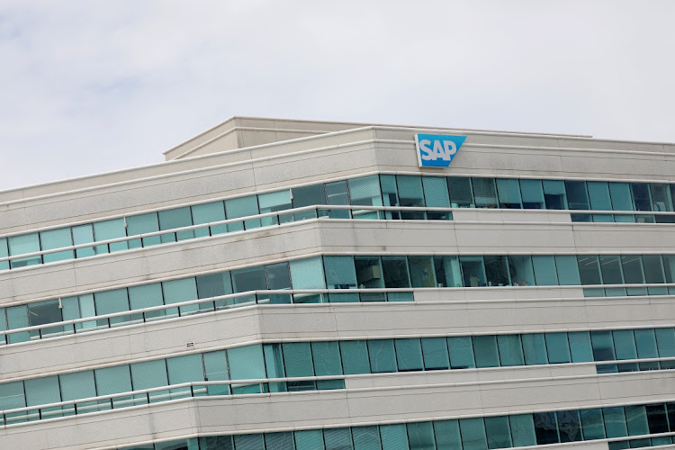 The logo of SAP is seen on their offices in Reston, Virginia, US, on May 12 2021. File photo.