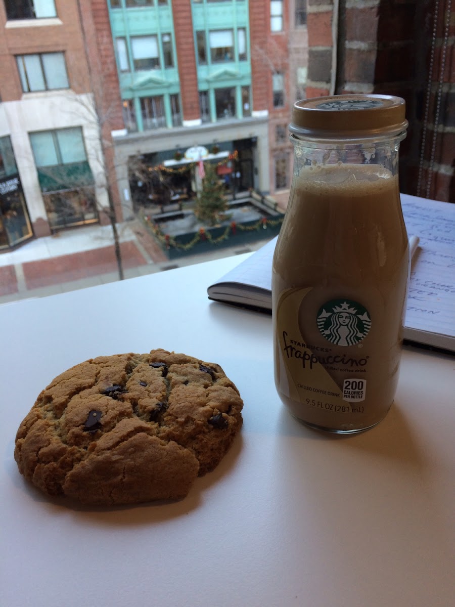 Bottle for size comparison.  Monster sized cookies!  So good!