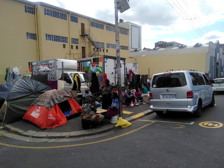 Refugees were still living on pavements in the Cape Town CBD on Tuesday, while the rest of the country is under lockdown.