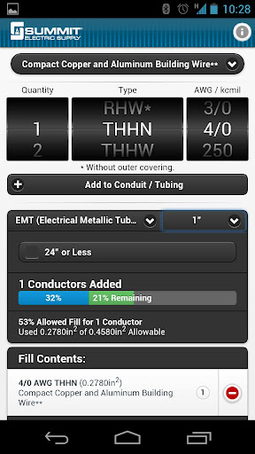 Conduit Fill Tracker