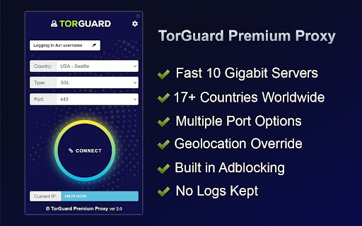 TorGuard Premium Proxy Extension