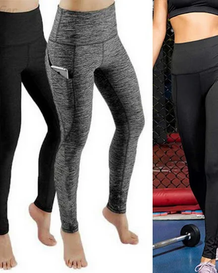 High Waist Elastic Workout Women Yoga Leggings Tummy Cont... - 0